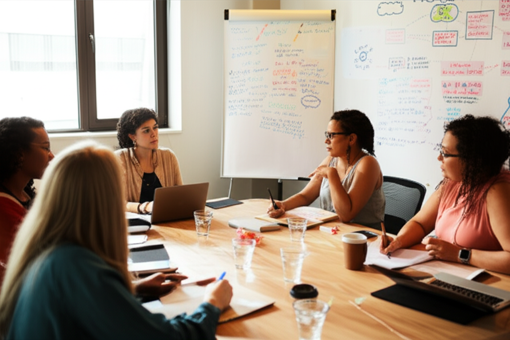 Women entrepreneurs in a training workshop